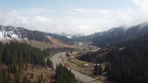Mountain Valley With a River Stock-Footage 156568442