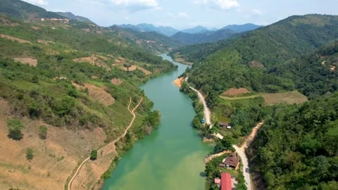 Mountain valley river nature Video stock 274414497