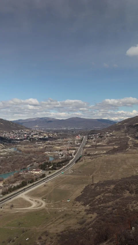 Mountain valley road landscape Stock Footage 330904445