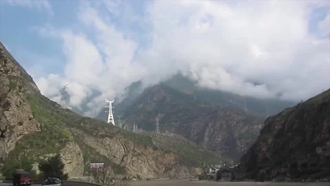 Mountain valley side road Video stock 235133089