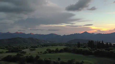 Mountain Valley Sunset Time Lapse Stock Footage 329683361