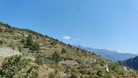 Mountain valley under blue sky Stock Footage 159633150
