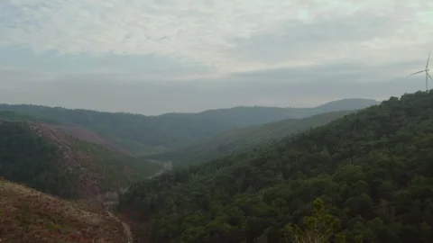 Mountain Valley Under Cloudy Sky Stock Footage 282933516