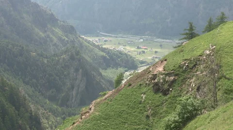 A mountain valley view Stock Footage 60618328