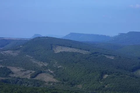 Mountain valley, wave pattern of mountains, mountain peak, mountain landscape Stock Photos