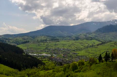 Mountain valleys and forests Stock Photos