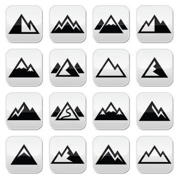 Mountain vector buttons set Stock Illustration