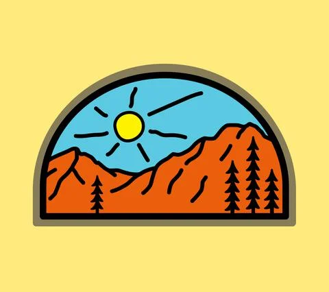 Mountain vector design for t-shirt Design Stock Illustration