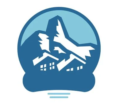 Mountain vector icon badge Stock Illustration