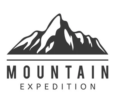 Mountain vector icon badge Stock Illustration
