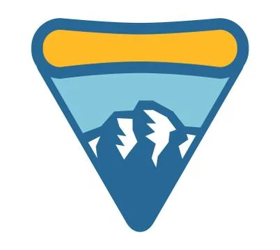 Mountain vector icon badge Stock Illustration
