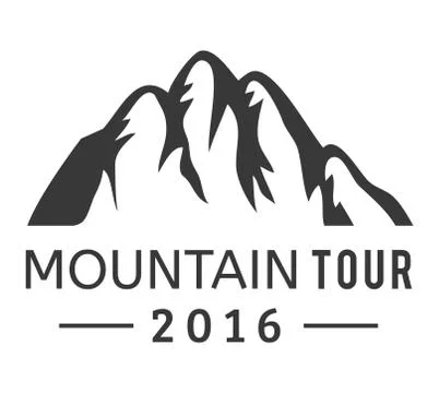 Mountain vector icon badge Stock Illustration