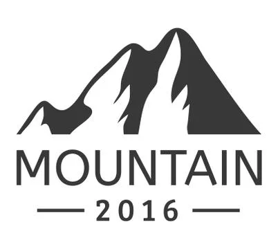 Mountain vector icon badge Stock Illustration