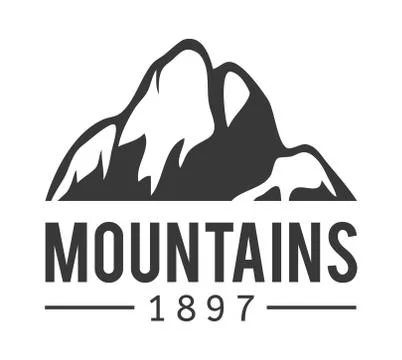 Mountain vector icon badge Stock Illustration