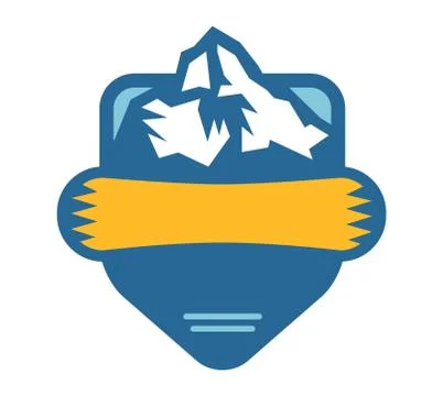 Mountain vector icon badge Stock Illustration
