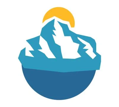 Mountain vector icon badge Stock Illustration