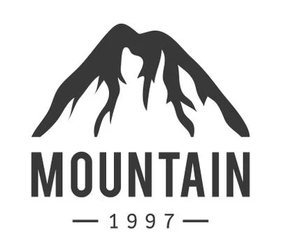 Mountain vector icon badge Stock Illustration