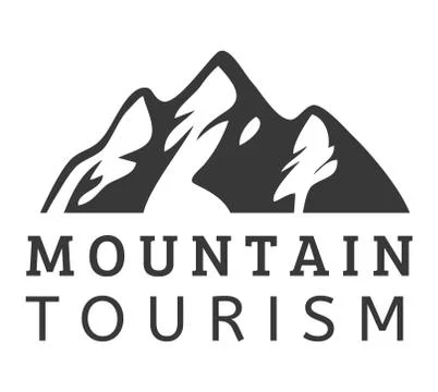 Mountain vector icon badge Stock Illustration