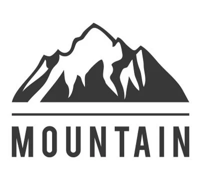 Mountain vector icon badge Stock Illustration