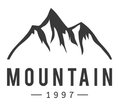 Mountain vector icon badge Stock Illustration