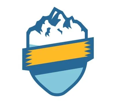 Mountain vector icon badge Stock Illustration