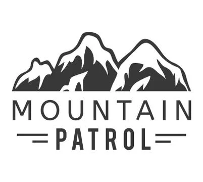 Mountain vector icon badge Stock Illustration