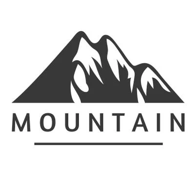 Mountain vector icon badge Stock Illustration