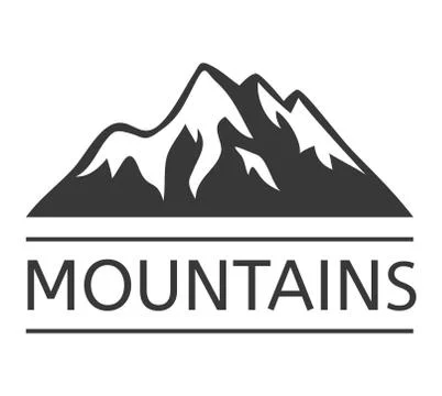 Mountain vector icon badge Stock Illustration