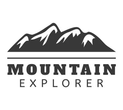 Mountain vector icon badge Stock Illustration