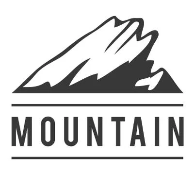 Mountain vector icon badge Stock Illustration