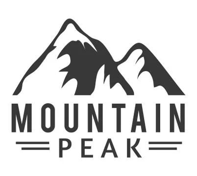 Mountain vector icon badge Stock Illustration