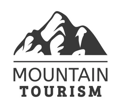 Mountain vector icon badge Stock Illustration