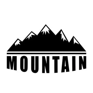 Mountain vector icon badge Stock Illustration
