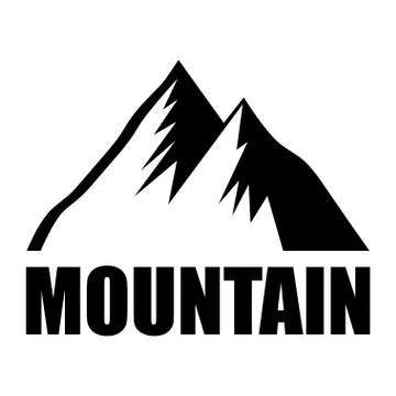 Mountain vector icon badge Stock Illustration