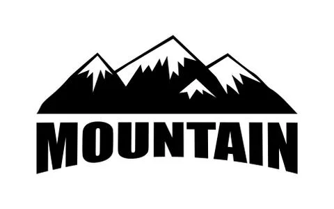 Mountain vector icon badge Stock Illustration