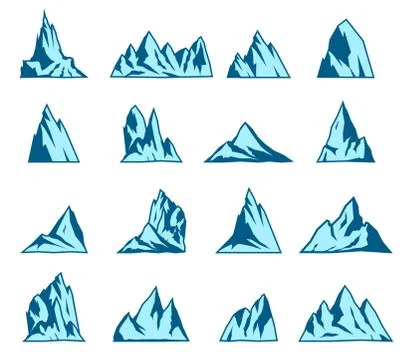 Mountain vector icons set Stock Illustration