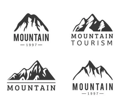 Mountain vector icons set Stock Illustration