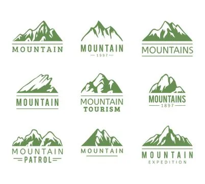Mountain vector icons set Stock Illustration