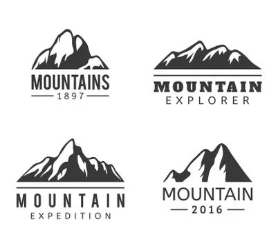 Mountain vector icons set Stock Illustration