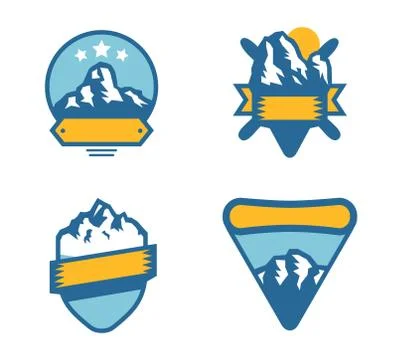 Mountain vector icons set Stock Illustration