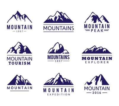 Mountain vector icons set Stock Illustration