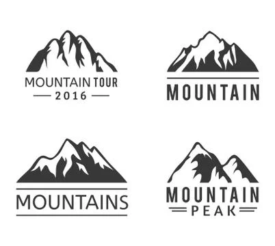 Mountain vector icons set Stock Illustration