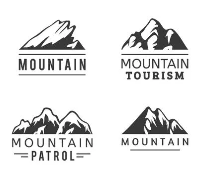 Mountain vector icons set Stock Illustration