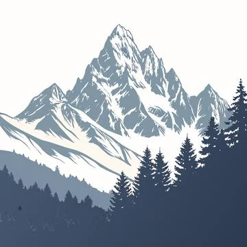 Mountain Vector Illustration Flat Landscape Style (1) vector illustration d.. Stock Illustration