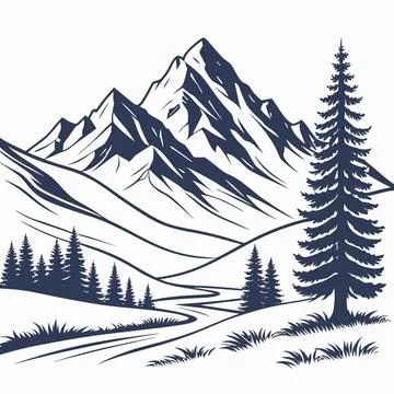 Mountain Vector Illustration Flat Landscape Style vector illustration design  Stock Illustration
