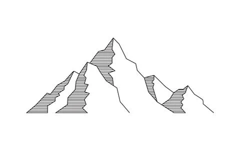 Mountain vector illustration in flat line style Stock Illustration