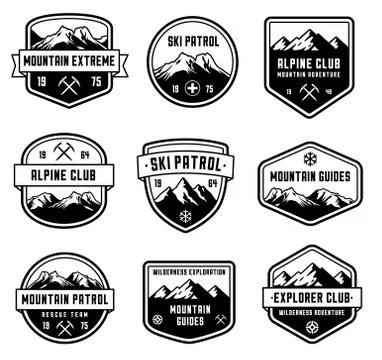 Mountain Vector insignias Stock Illustration