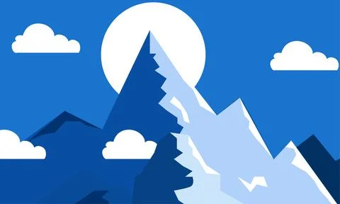 Mountain vector landscape illustration terrain. Rocky hill peak range isolate Illustrazione stock