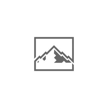 Mountain. Vector logo icon outline template Stock Illustration
