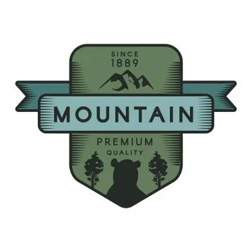 Mountain vector logo template 库存插图
